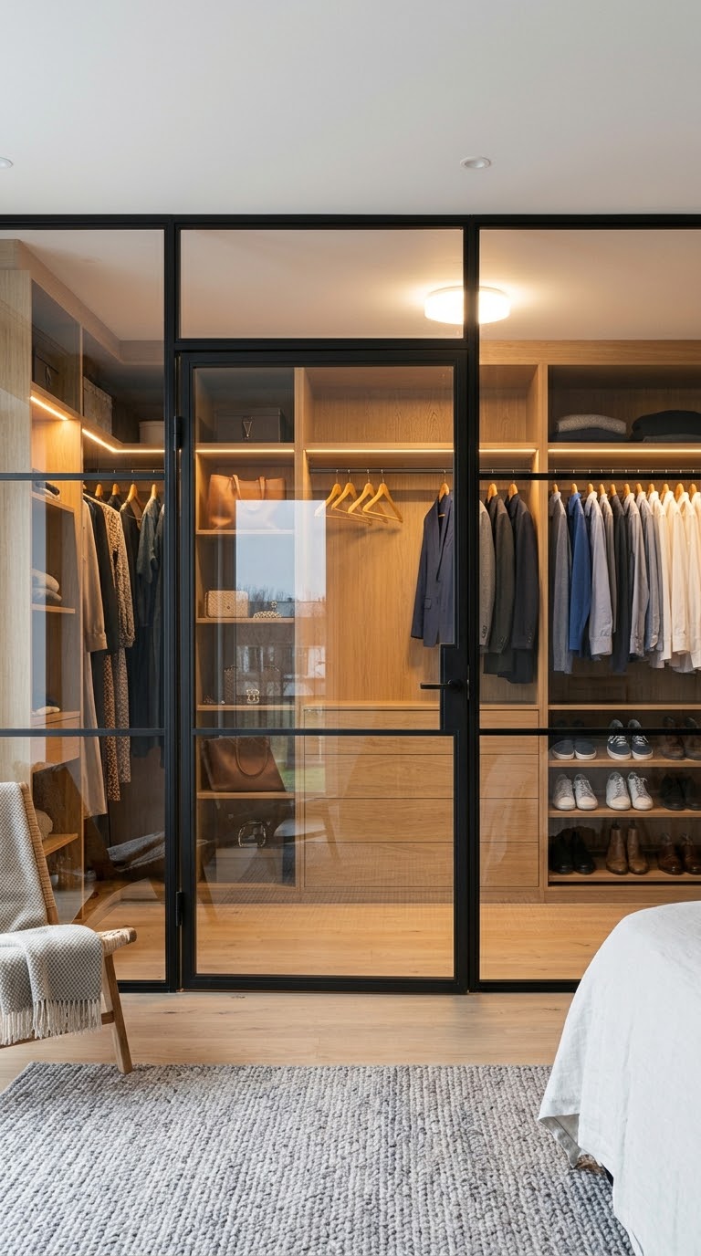 Hinged doors closed view